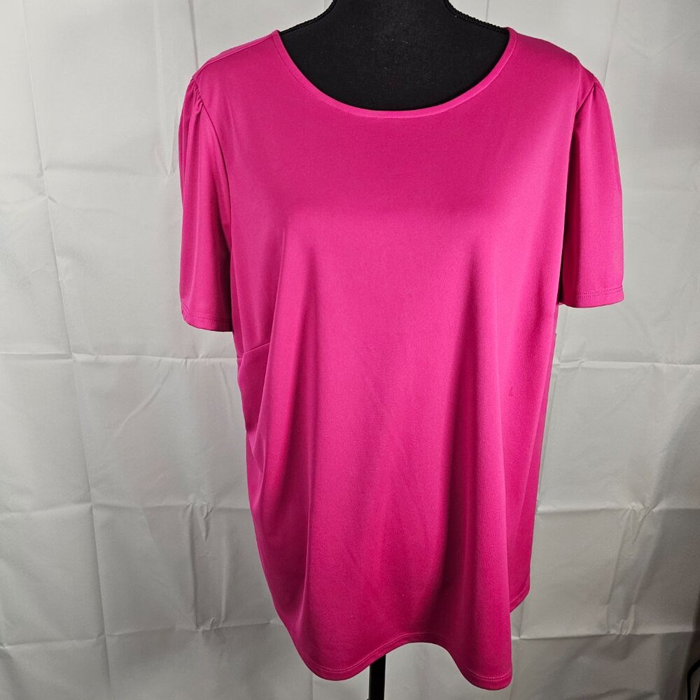 Worthington Blouse Pink Scoop Neck Size 1X